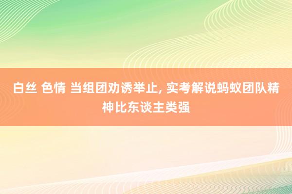白丝 色情 当组团劝诱举止, 实考解说蚂蚁团队精神比东谈主类强