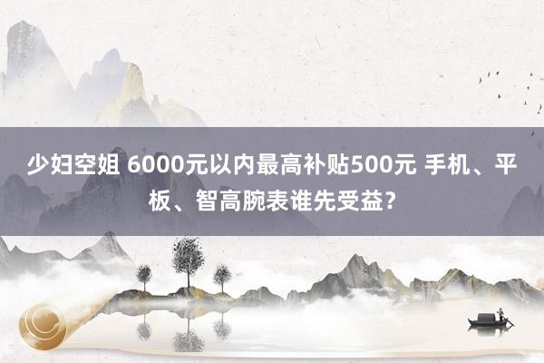 少妇空姐 6000元以内最高补贴500元 手机、平板、智高腕表谁先受益？