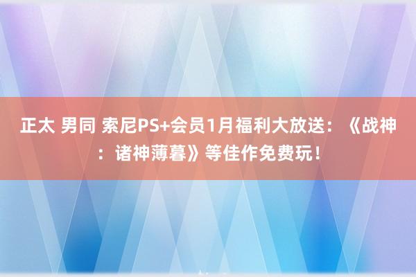正太 男同 索尼PS+会员1月福利大放送：《战神：诸神薄暮》等佳作免费玩！