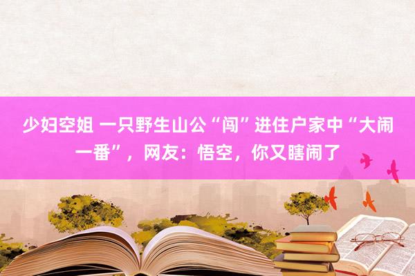 少妇空姐 一只野生山公“闯”进住户家中“大闹一番”，网友：悟空，你又瞎闹了