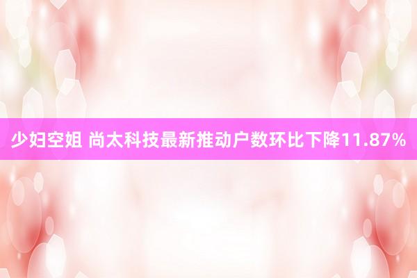 少妇空姐 尚太科技最新推动户数环比下降11.87%