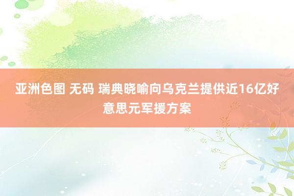 亚洲色图 无码 瑞典晓喻向乌克兰提供近16亿好意思元军援方案