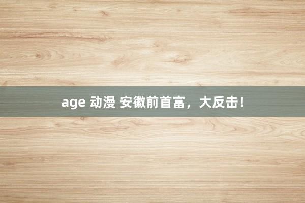 age 动漫 安徽前首富，大反击！
